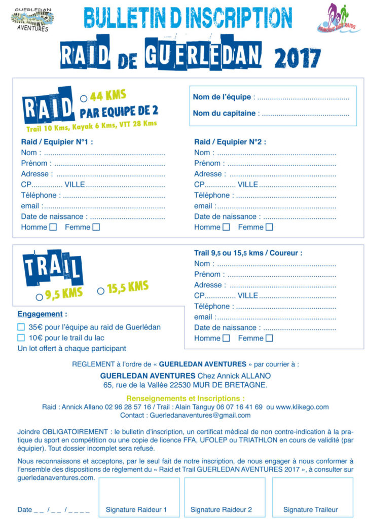 Bulletin d'inscription
